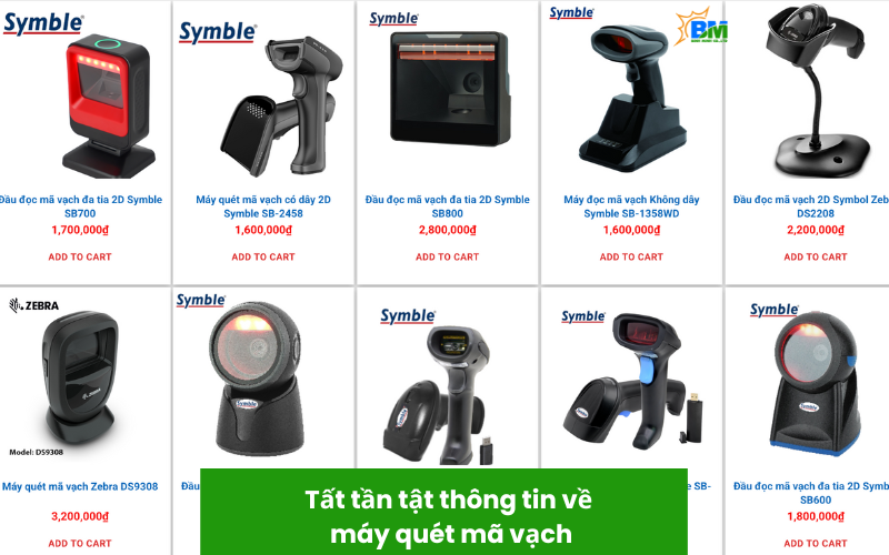 Máy quét mã vạch, thiết bị quét mã vạch